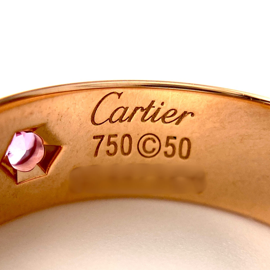 カルティエ ラブ リング PG ピンクゴールド 指輪 ピンクサファイア リング 10号 750 ピンクサファイア レディース 【中古】brjwl