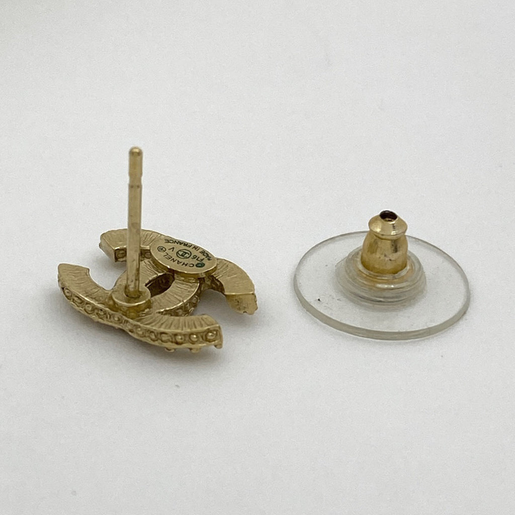 シャネル ココマーク ラインストーン ピアス CC ピアス GP ラインストーン ゴールド レディース 【中古】bracc