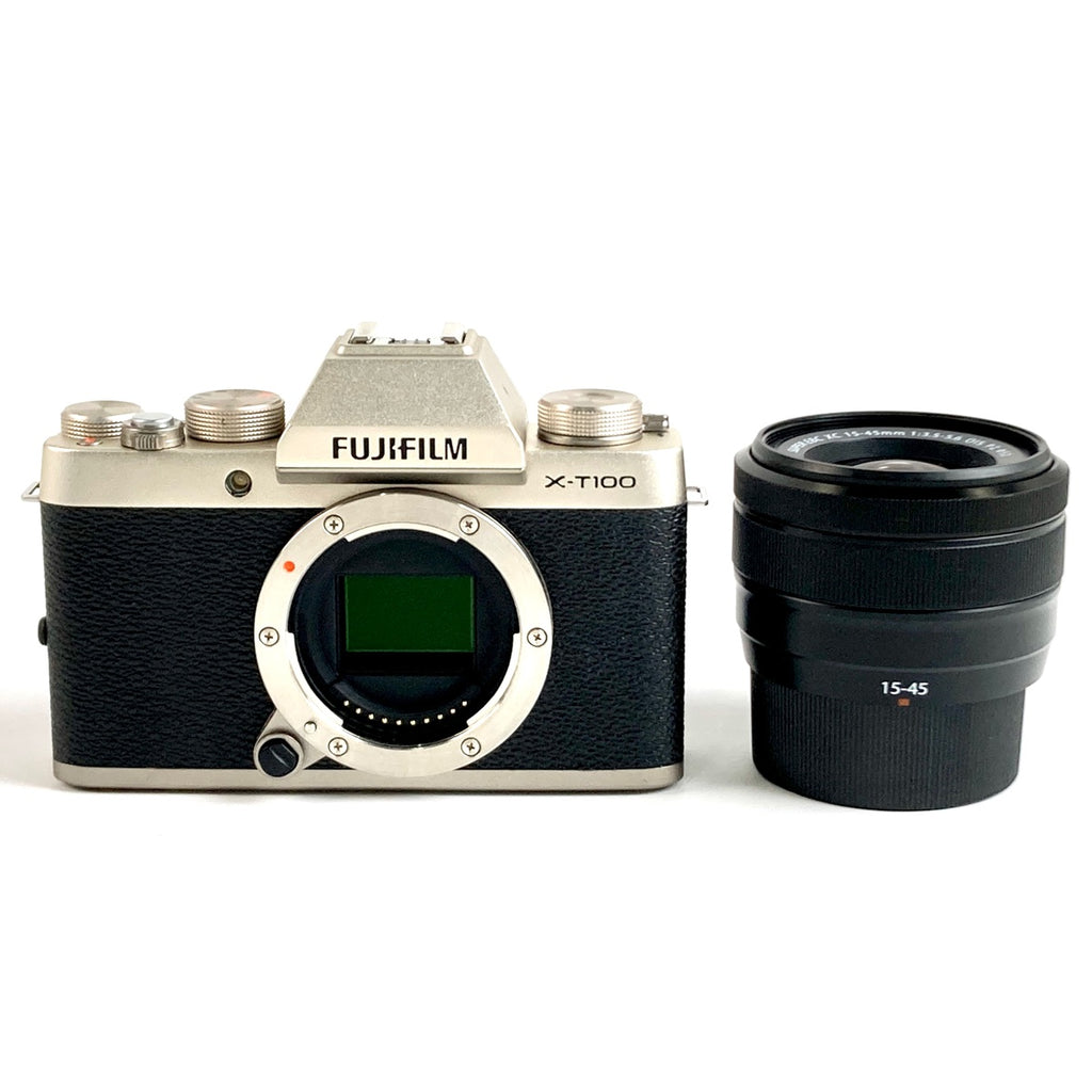 富士フイルム FUJIFILM X-T100 レンズキット シャンパンゴールド デジタル ミラーレス 一眼カメラ 【中古】