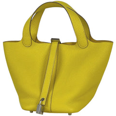 【在庫一掃】 エルメス ピコタンロック PM ミニバッグ ハンドバッグ トリヨンクレマンス ライム Z レディース 【中古】 brbag