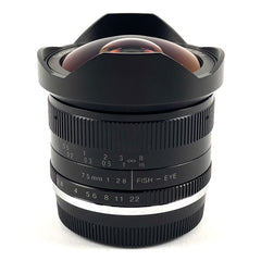 7Artisans 7.5mm F2.8 Fish-eye II (フジフイルムX用) ブラック 一眼カメラ用レンズ（マニュアルフォーカス） 【中古】