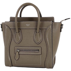 セリーヌ ラゲージ ナノショッパー 2WAY ショルダーバッグ ハンドバッグ レザー ブラウン レディース 【中古】brbag