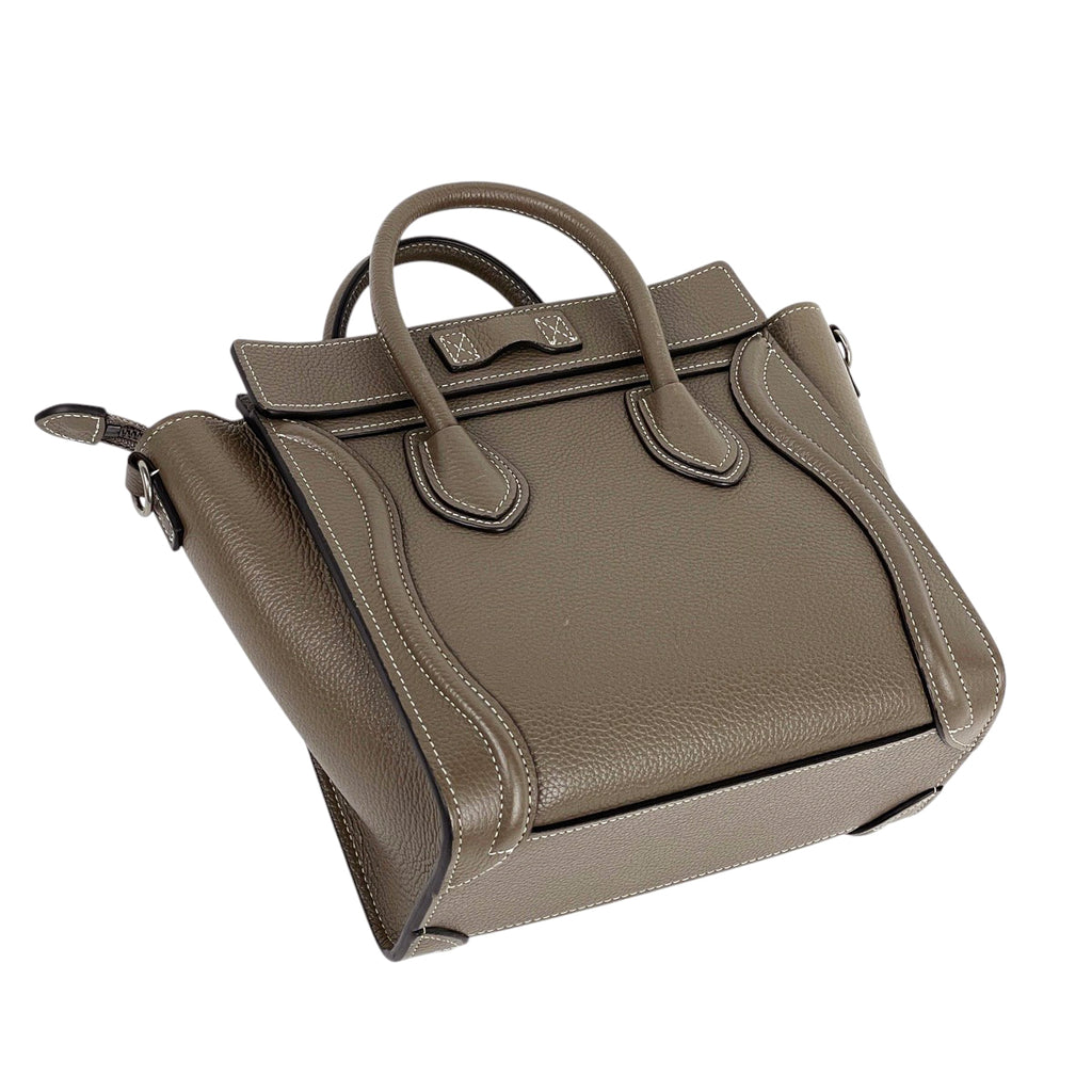 セリーヌ ラゲージ ナノショッパー 2WAY ショルダーバッグ ハンドバッグ レザー ブラウン レディース 【中古】brbag