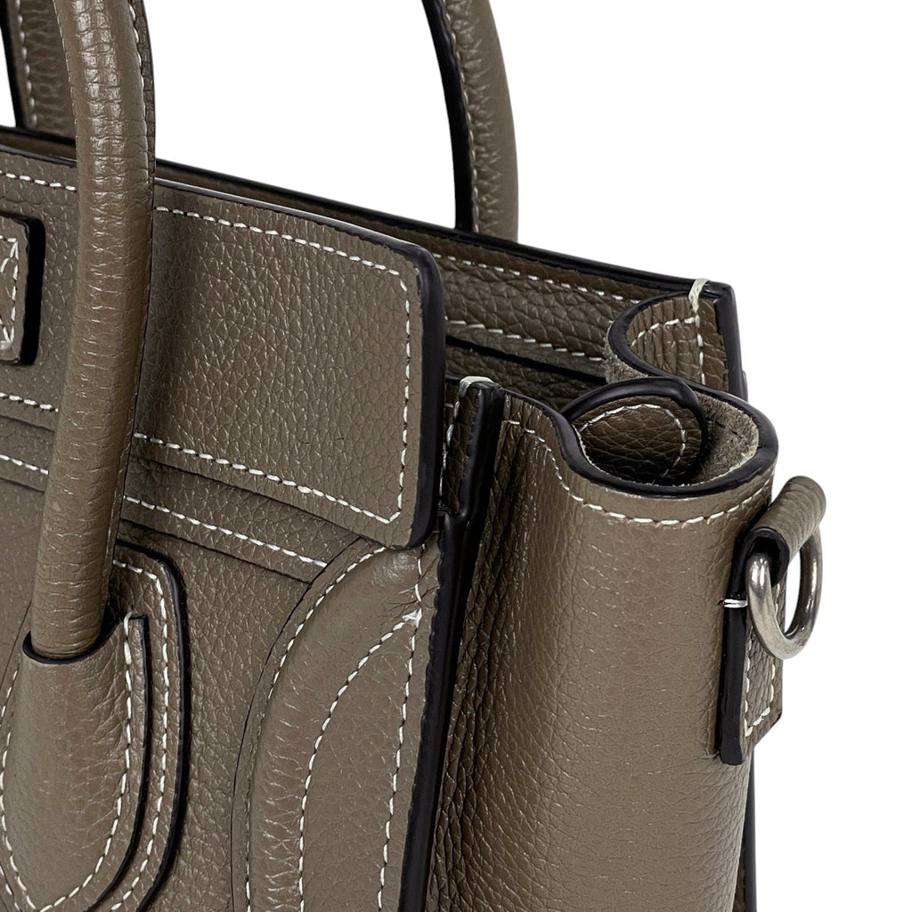 セリーヌ ラゲージ ナノショッパー 2WAY ショルダーバッグ ハンドバッグ レザー ブラウン レディース 【中古】brbag