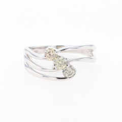 メレダイヤ デザインリング WG ホワイトゴールド 指輪 リング 12号 K18 WG ダイヤモンド レディース 【中古】nbjwl