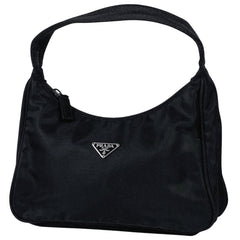 プラダ ロゴプレート ハンドバッグ ナイロン ネロ(ブラック) レディース 【中古】 brbag