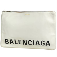 バレンシアガ ロゴ クラッチバッグ セカンドバッグ クラッチバッグ レザー ホワイト 529313 レディース 【中古】 brbag