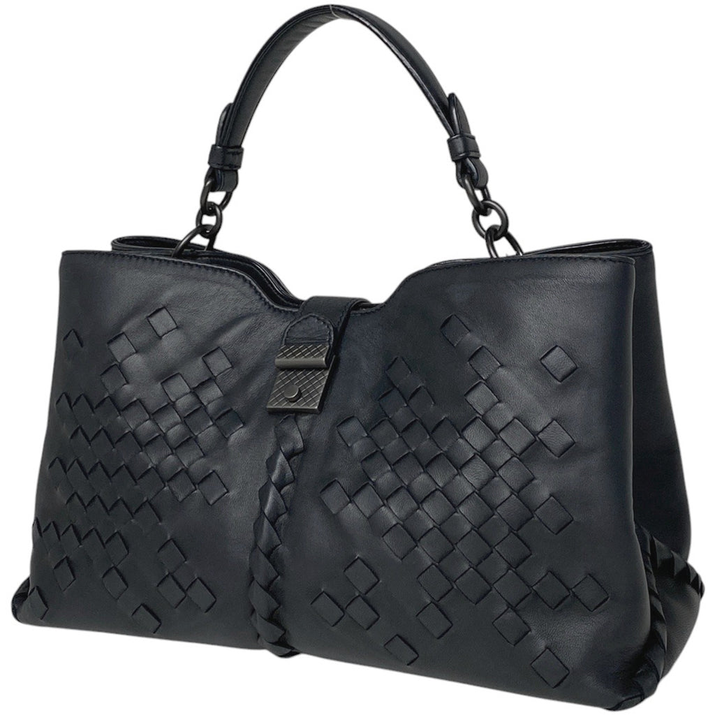 ボッテガヴェネタ イントレチャート ナポリ ハンドバッグ 2WAY ショルダーバッグ ハンドバッグ レザー ブラック レディース 【中古】 brbag