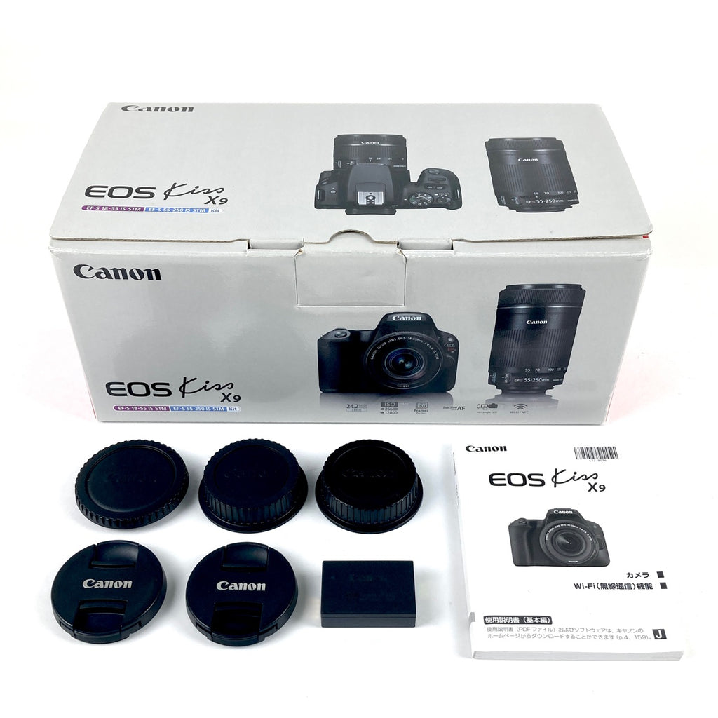 キヤノン Canon EOS Kiss X9 ダブルズームキット ブラック デジタル 一眼レフカメラ 【中古】