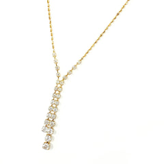 メレダイヤ デザインネックレス YG イエローゴールド ペンダント ネックレス K18 ダイヤモンド レディース 【中古】nbjwl