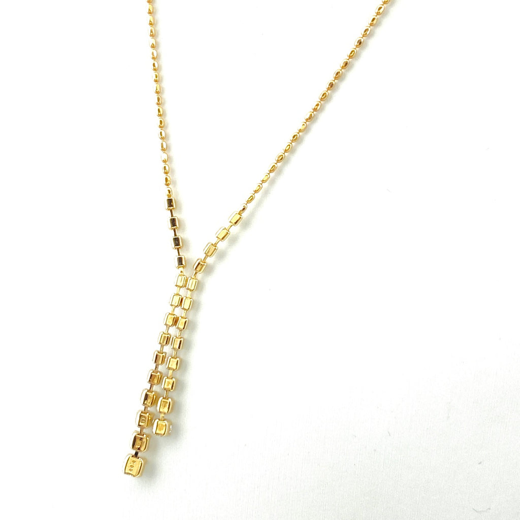 【最終値引き】 メレダイヤ デザインネックレス YG イエローゴールド ペンダント ネックレス K18 ダイヤモンド レディース 【中古】nbjwl