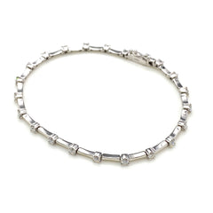 メレダイヤ デザインブレスレット WG ホワイトゴールド 腕輪 ブレスレット K18 WG ダイヤモンド レディース 【中古】nbjwl