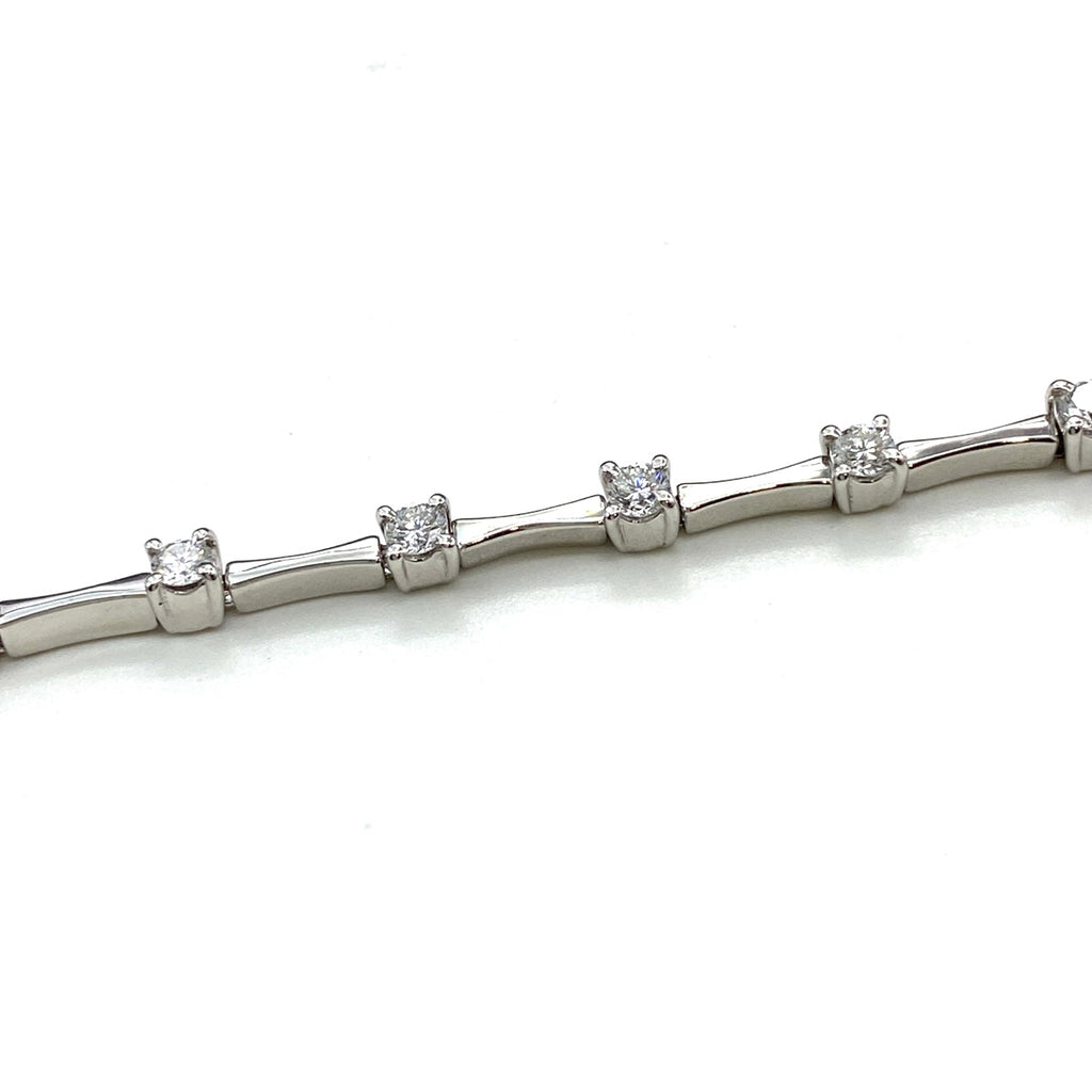 メレダイヤ デザインブレスレット WG ホワイトゴールド 腕輪 ブレスレット K18 WG ダイヤモンド レディース 【中古】nbjwl