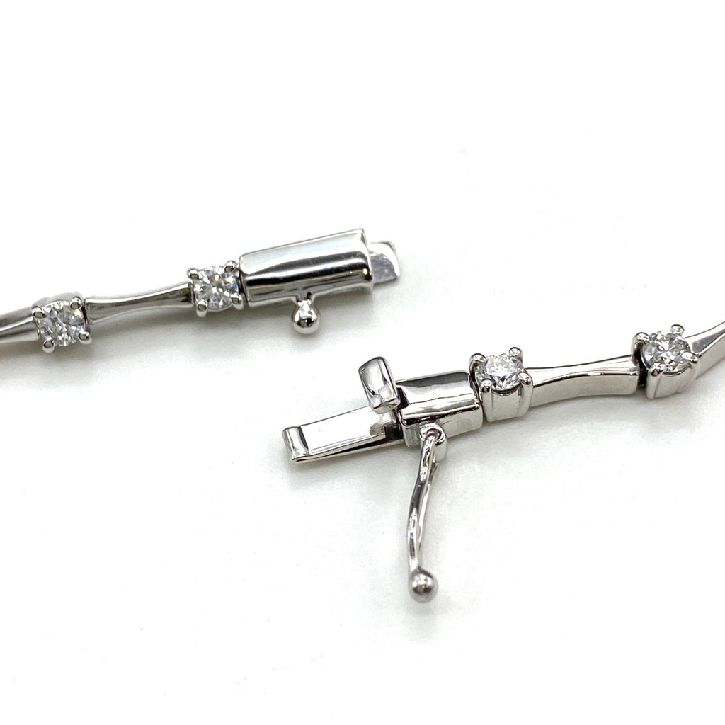 メレダイヤ デザインブレスレット WG ホワイトゴールド 腕輪 ブレスレット K18 WG ダイヤモンド レディース 【中古】nbjwl