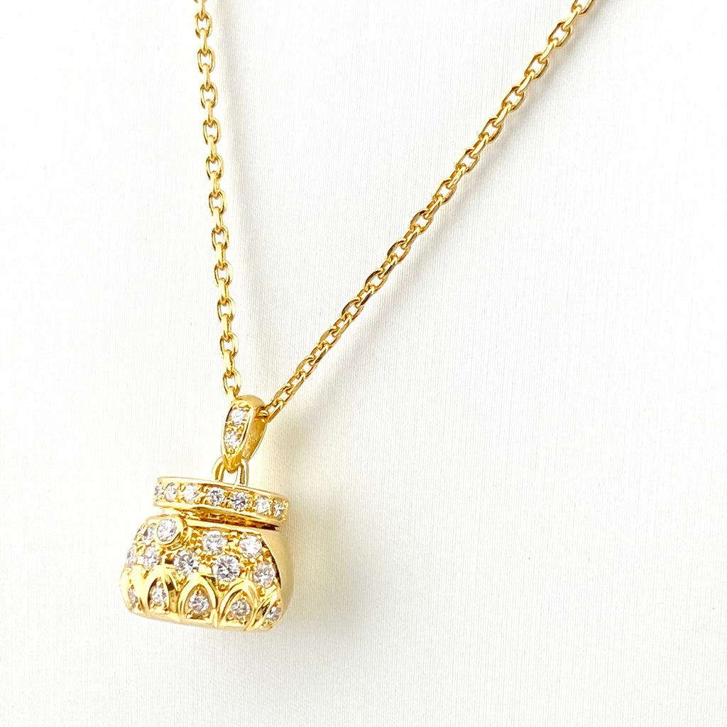 ポーラ メレダイヤ デザインネックレス YG イエローゴールド ペンダント  ネックレス 750 ダイヤモンド ルビー レディース 【中古】brjwl
