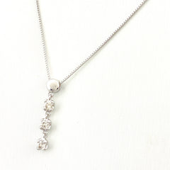 メレダイヤ デザインネックレス WG ホワイトゴールド ペンダント ネックレス K18 WG ダイヤモンド レディース 【中古】nbjwl