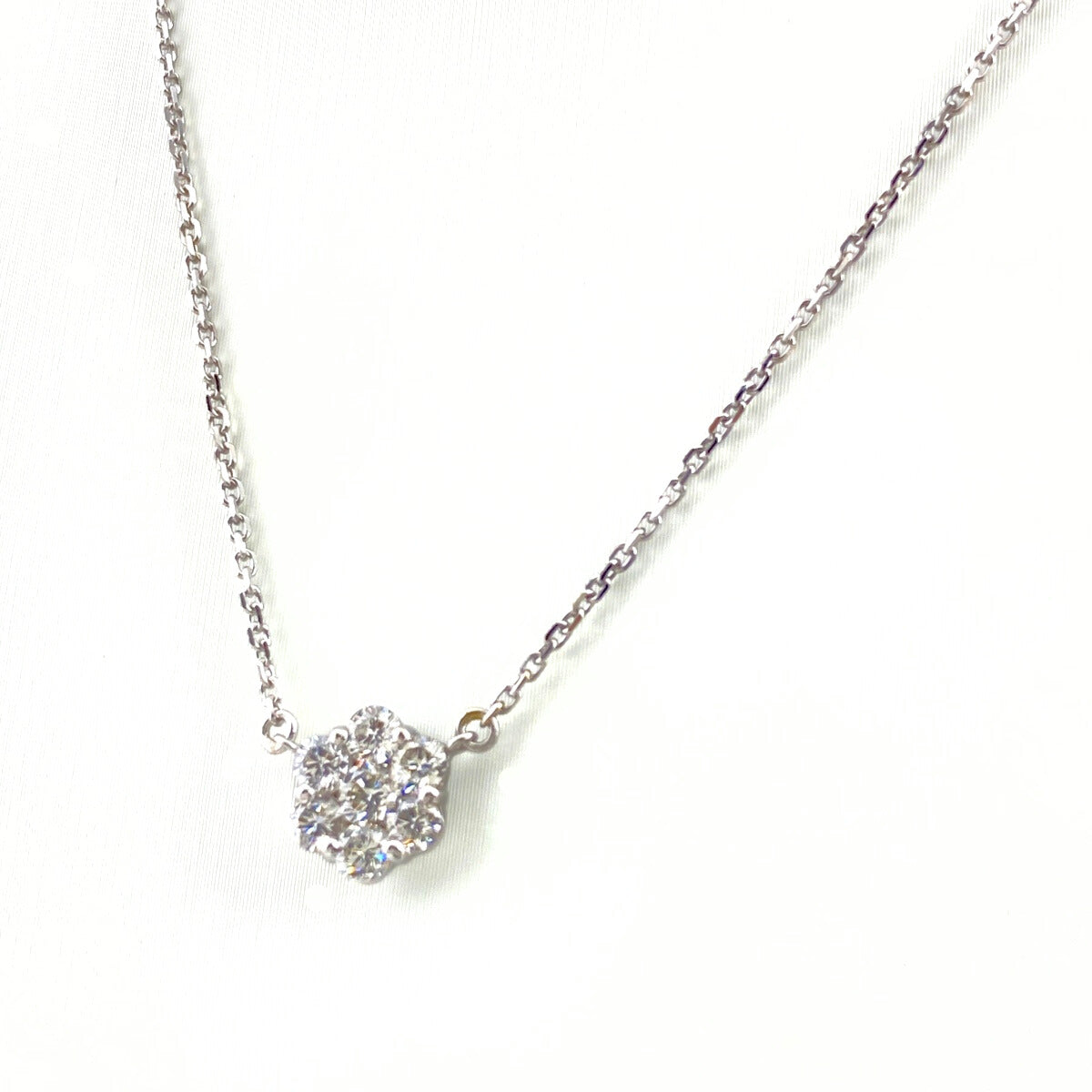バイセル公式】メレダイヤ デザインネックレス WG ホワイト