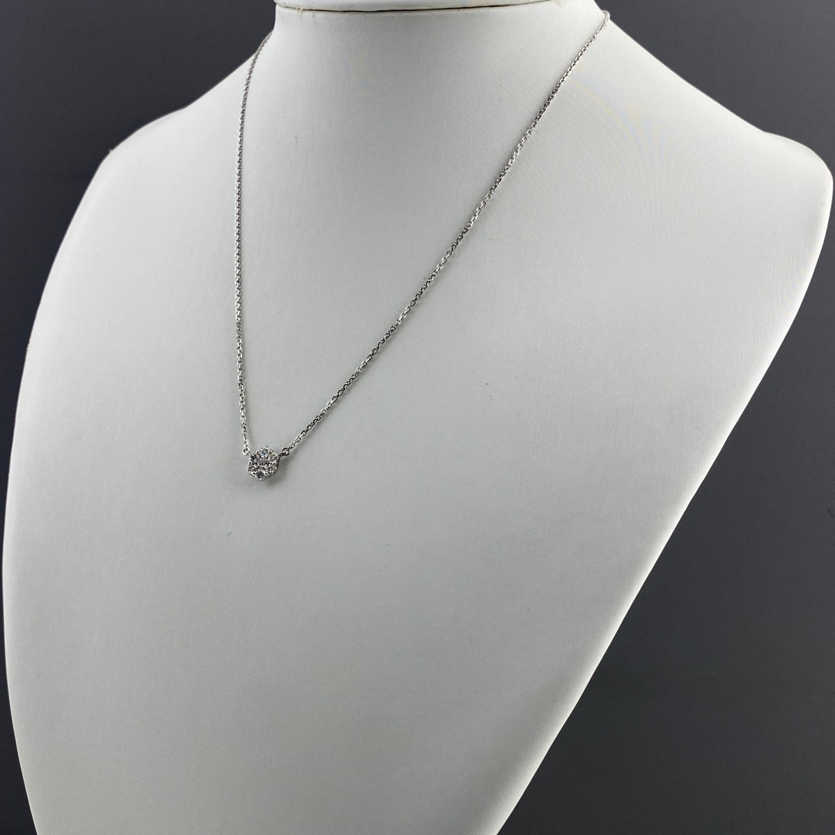 K18 WG ネックレス バイセル公式】メレダイヤ デザインネックレス WG ホワイト