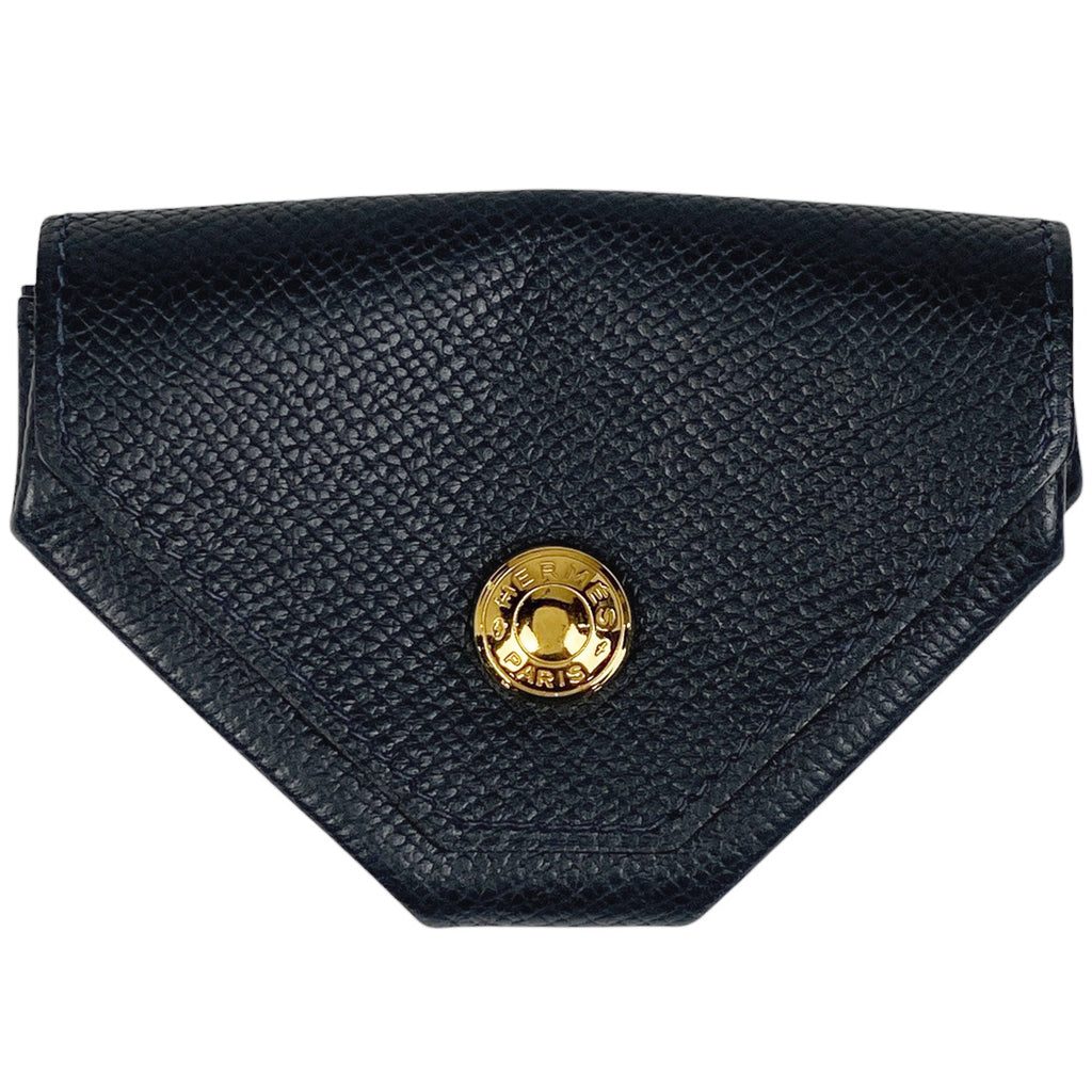 エルメス ルヴァンキャトル コインパース コインケース ヴォーエプソン ネイビー レディース 【中古】brbag