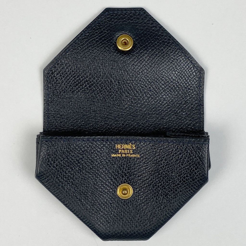 エルメス ルヴァンキャトル コインパース コインケース ヴォーエプソン ネイビー レディース 【中古】brbag