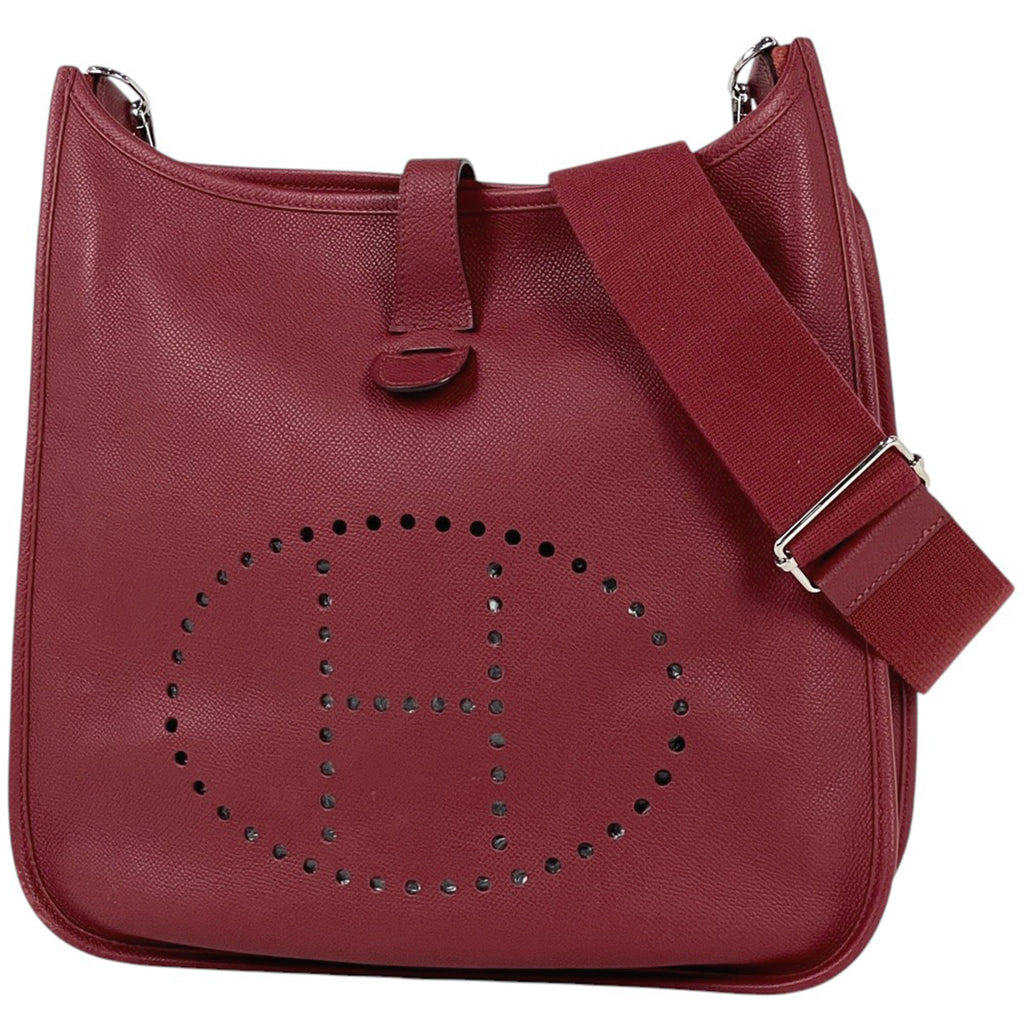 エルメス エヴリン 3 GM パンチング Hロゴ ショルダーバッグ ヴォーエプソン ルージュグレナ X レディース 【中古】brbag