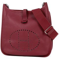 エルメス エヴリン 3 GM パンチング Hロゴ ショルダーバッグ ヴォーエプソン ルージュグレナ X レディース 【中古】brbag
