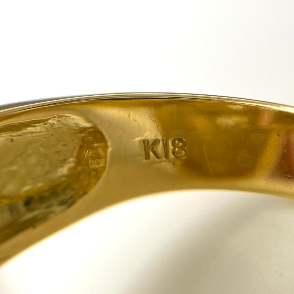 メレダイヤ デザインリング YG イエローゴールド 指輪 リング 11号 K18 ダイヤモンド レディース 【中古】nbjwl