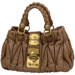 ミュウミュウ ロゴ ハンドバッグ 2WAY ショルダーバッグ マテラッセ ハンドバッグ レザー ブラウン レディース 【中古】 brbag