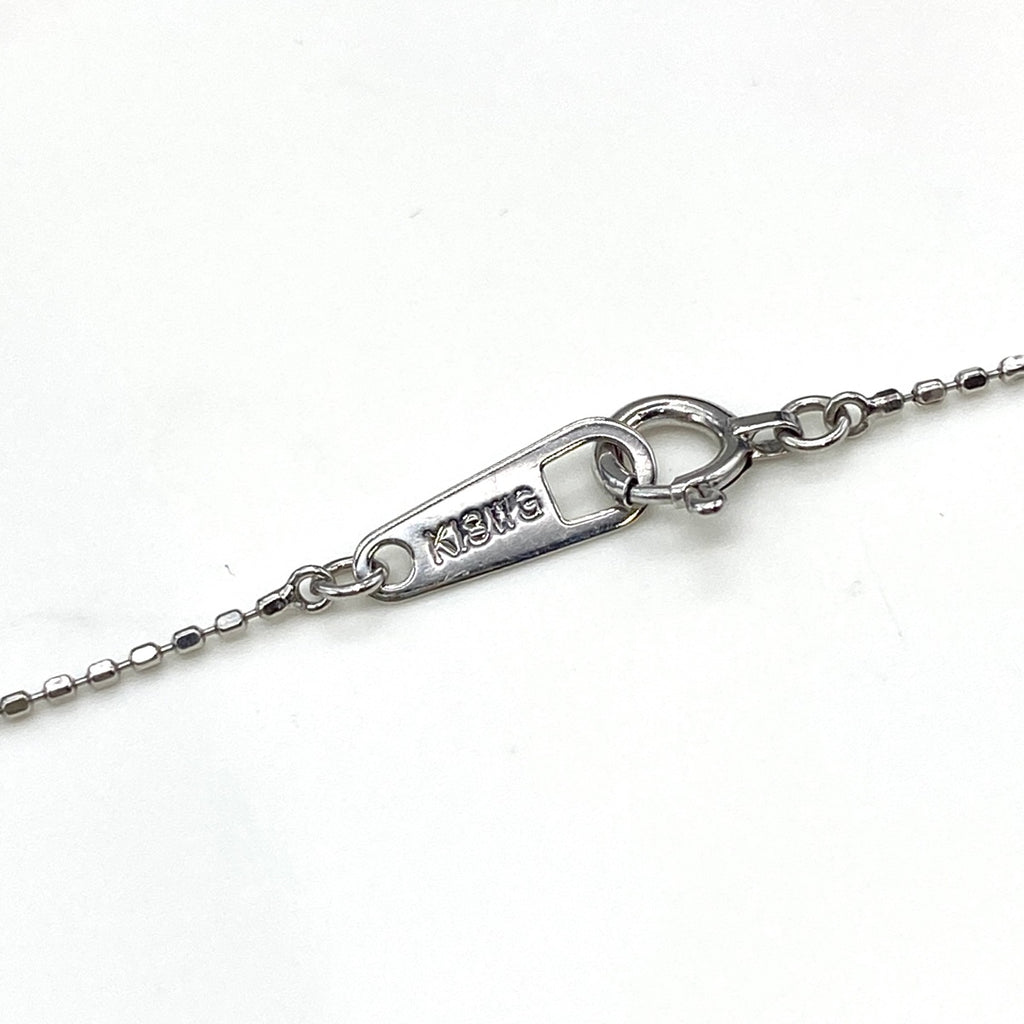 クロスモチーフ デザインネックレス WG ホワイトゴールド ペンダント メレダイヤ 十字架 二連 ネックレス K18 WG ダイヤモンド レディース 【中古】nbjwl