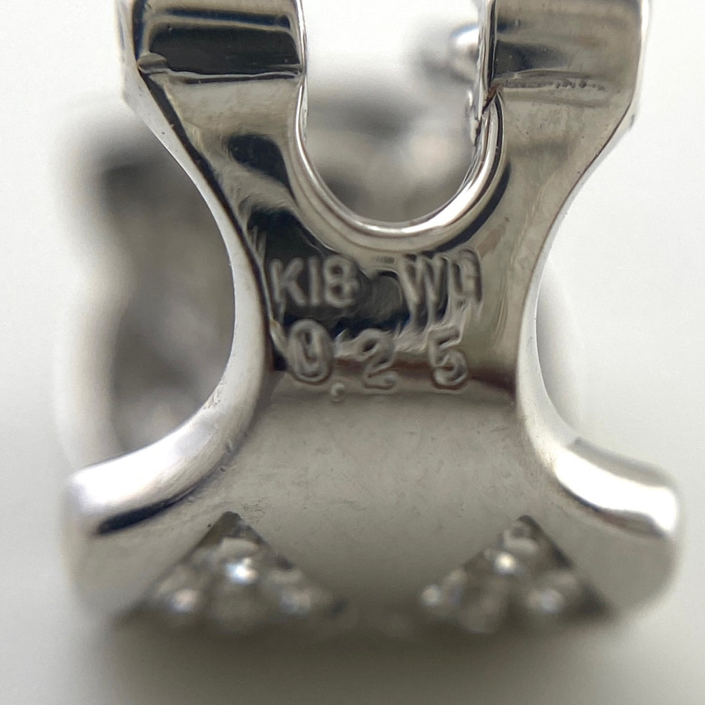 メレダイヤ デザインイヤリング WG ホワイトゴールド 2way ピアス イヤリング K18 WG ダイヤモンド レディース 【中古】nbjwl
