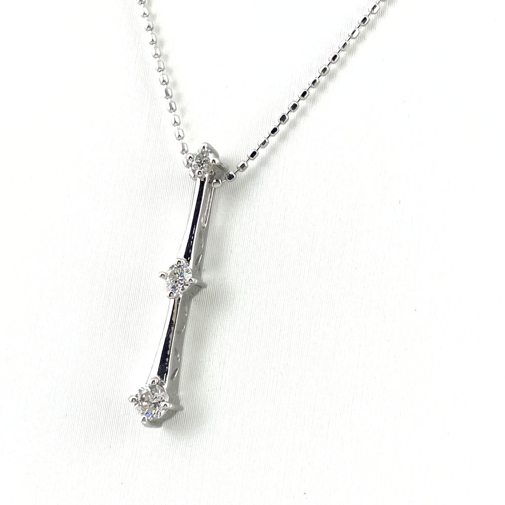 メレダイヤ デザインネックレス WG ホワイトゴールド ペンダント ネックレス K18 WG ダイヤモンド レディース 【中古】nbjwl