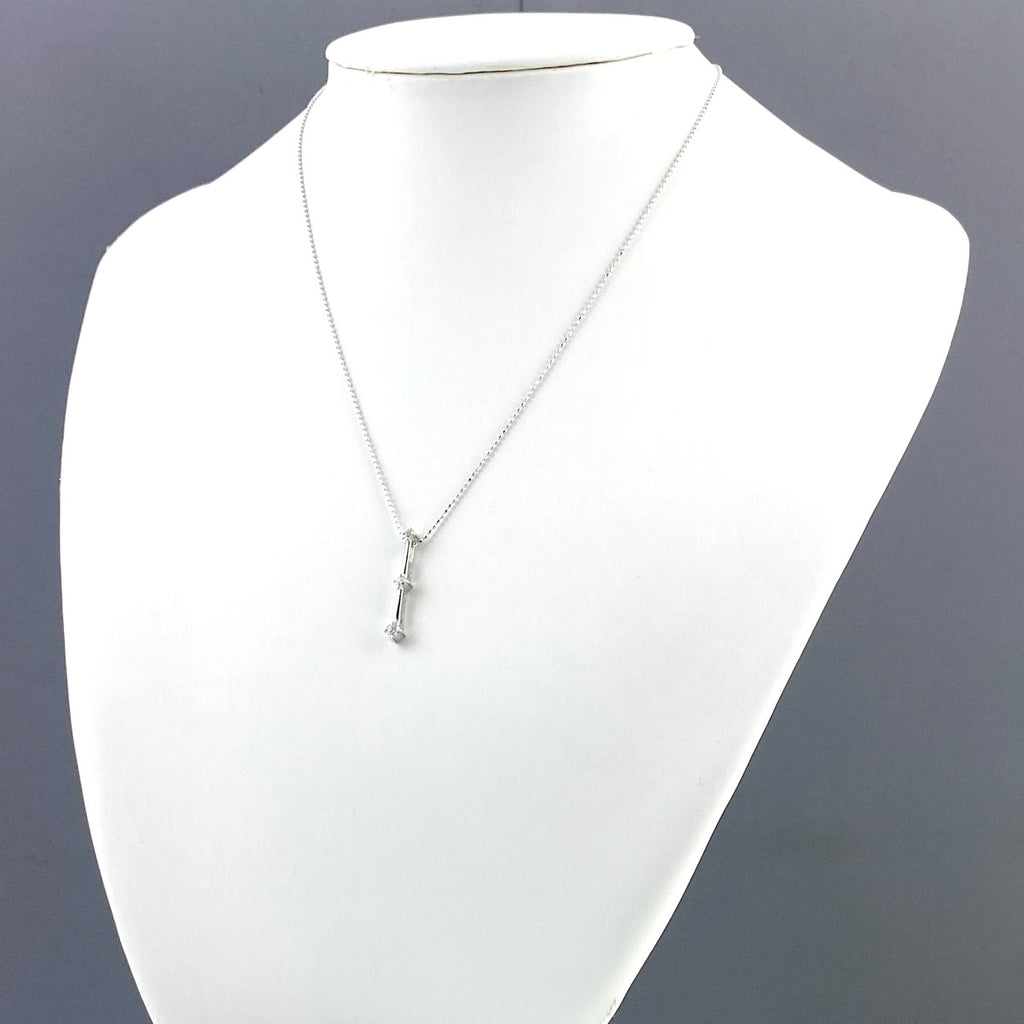 メレダイヤ デザインネックレス WG ホワイトゴールド ペンダント ネックレス K18 WG ダイヤモンド レディース 【中古】nbjwl