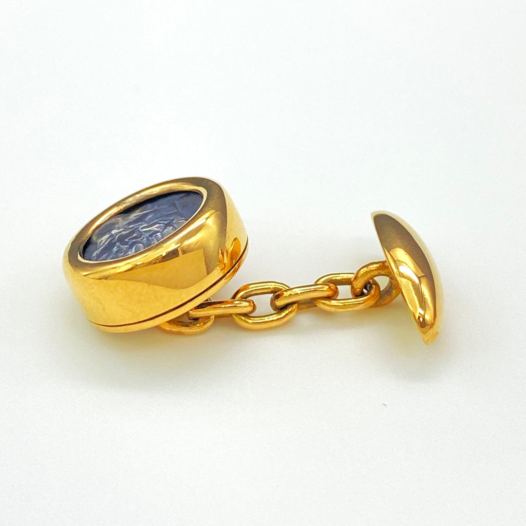 ブルガリ デザインカフス YG イエローゴールド カフス 750 メンズ 【中古】 
 ラッピング可