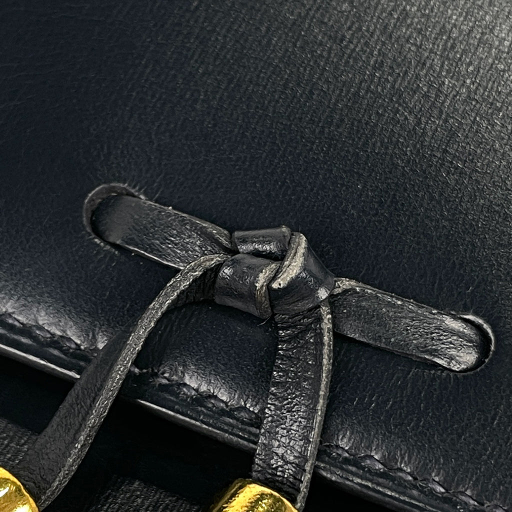 エルメス タッセル ショルダーバッグ 2WAY クラッチバッグ ショルダーバッグ ボックスカーフ ネイビー 〇R レディース 【中古】 brbag