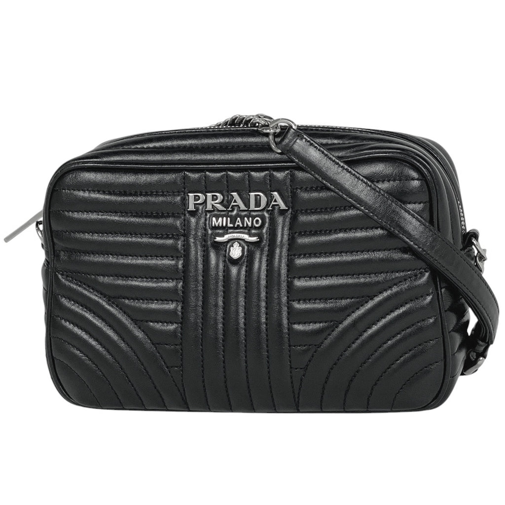 プラダ ダイアグラム チェーン ショルダーバッグ ロゴ レザー ネロ(ブラック) 1BH083 レディース 【中古】 brbag