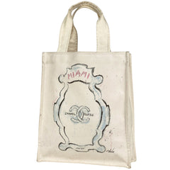 シャネル ココマーク トートバッグ マイアミ クルーズ ロゴ ハンドバッグ キャンバス アイボリー レディース 【中古】brbag