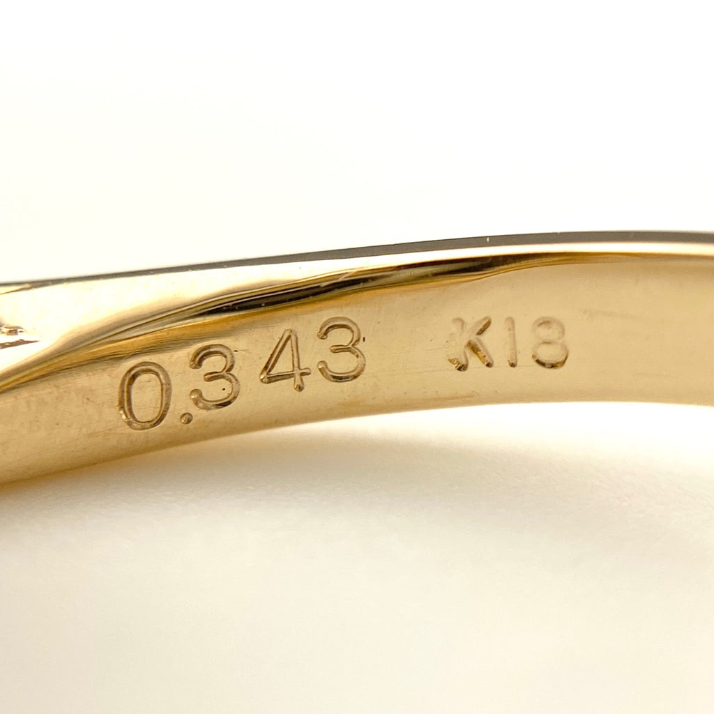 メレダイヤ デザインリング YG イエローゴールド 指輪 リング 8.5号 K18 ダイヤモンド レディース 【中古】nbjwl