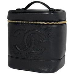 シャネル ココマーク バニティバッグ コスメ メイク 小物入れ 化粧ポーチ キャビアスキン ブラック A01998 レディース 【中古】brbag
