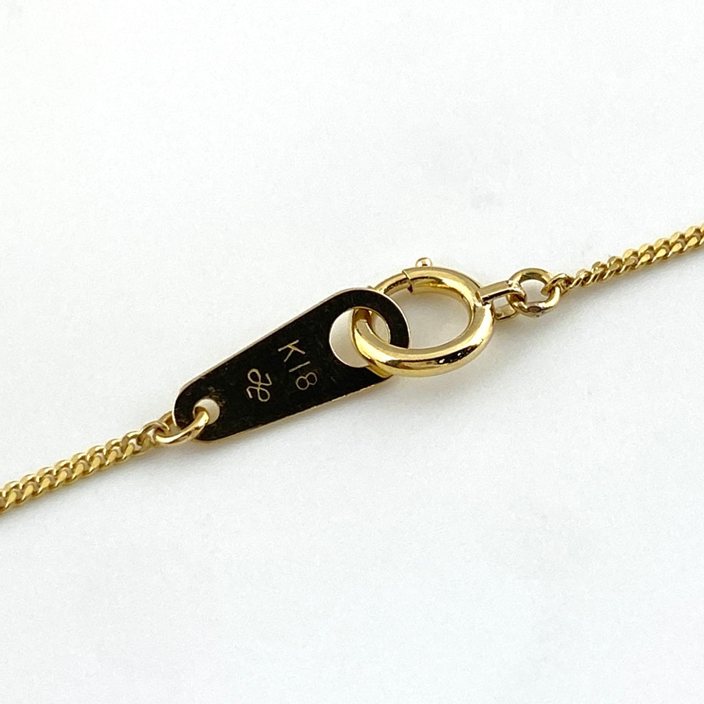 サファイア デザインネックレス YG イエローゴールド ペンダント メレダイヤ ネックレス K18 750 サファイア レディース 【中古】nbjwl