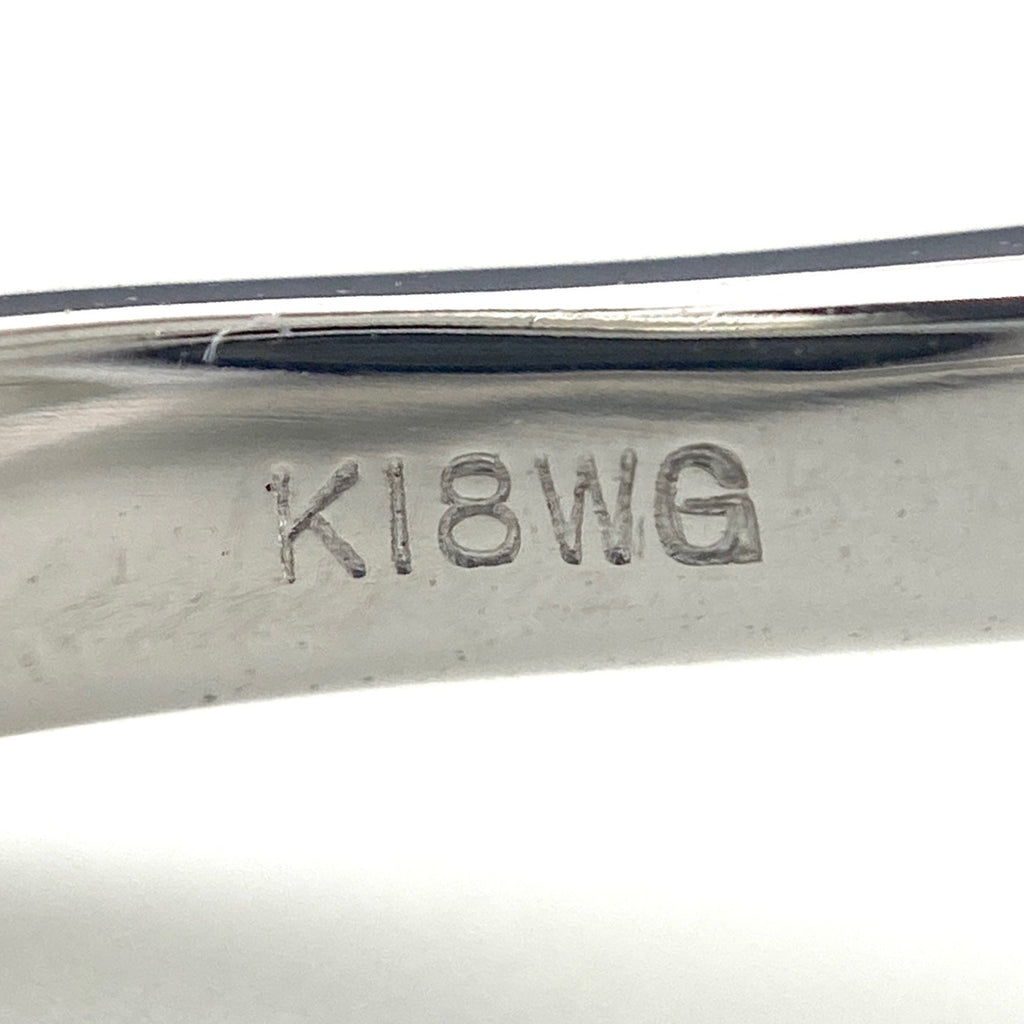パライバトルマリン デザインリング WG ホワイトゴールド 指輪 メレダイヤ ダイヤモンド リング 15.5号 K18 WG パライバトルマリン レディース 【中古】nbjwl