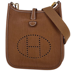 エルメス エヴリン TPM アマゾン ポシェット ミニ パンチング ショルダーバッグ レザー ブラウン W レディース 【中古】 brbag