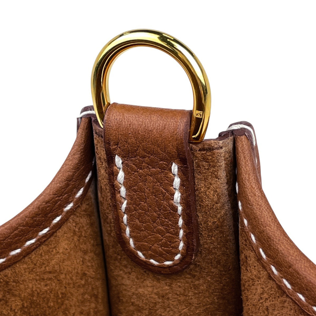 エルメス エヴリン TPM アマゾン ポシェット ミニ パンチング ショルダーバッグ レザー ブラウン W レディース 【中古】 brbag
