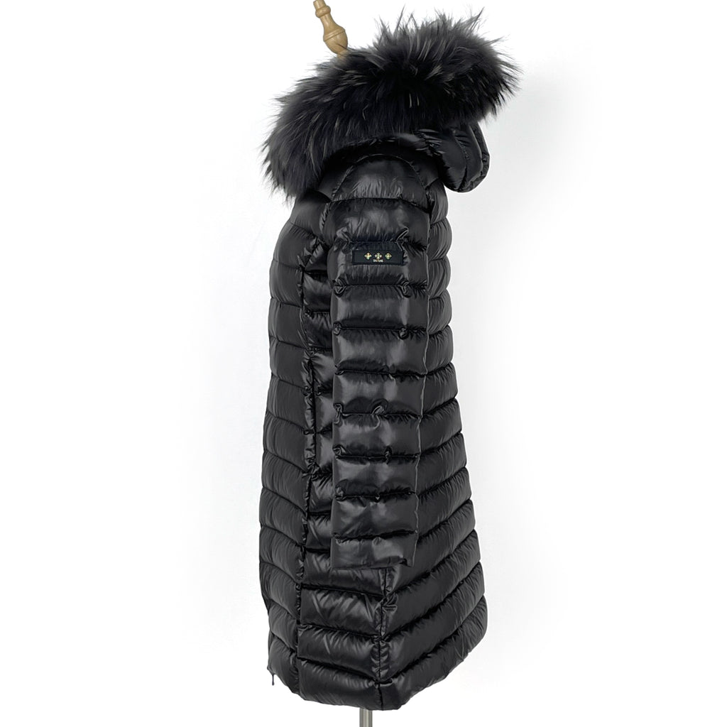 タトラス ロゴ フーディ ダウンコート ダウンジャケット アウター ダウンコート ブラック レディース 【中古】brapp