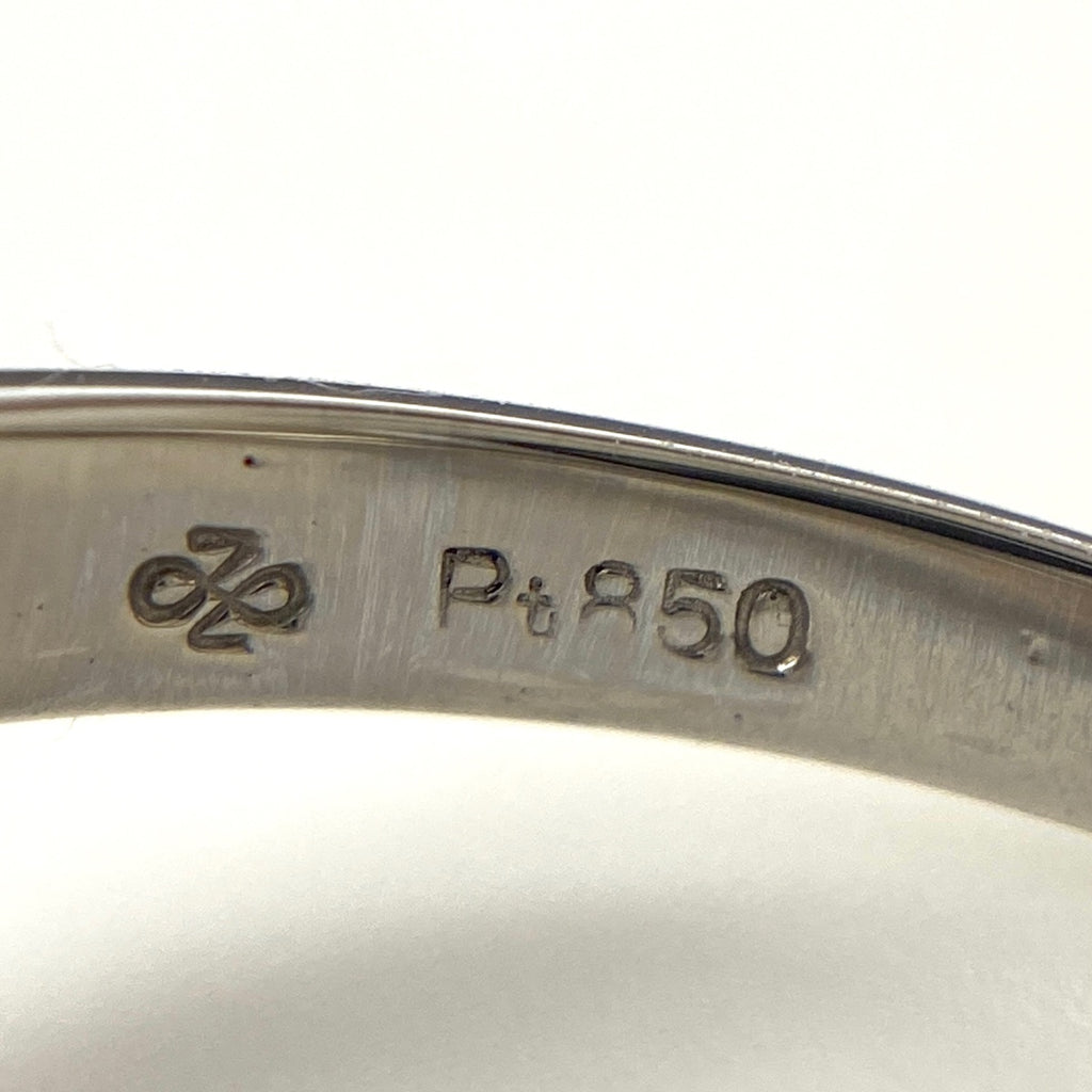 エメラルド デザインリング プラチナ 指輪 メレダイヤ リング 11号 Pt900 エメラルド ダイヤモンド レディース 【中古】nbjwl