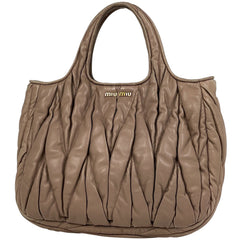 ミュウ ミュウ ロゴ ハンドバッグ 2WAY ショルダーバッグ ハンドバッグ レザー ピンクベージュ レディース 【中古】brbag