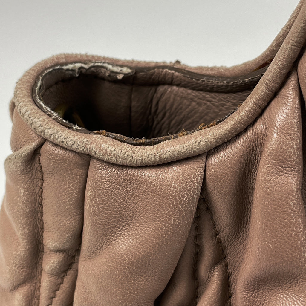 ミュウ ミュウ ロゴ ハンドバッグ 2WAY ショルダーバッグ ハンドバッグ レザー ピンクベージュ レディース 【中古】brbag