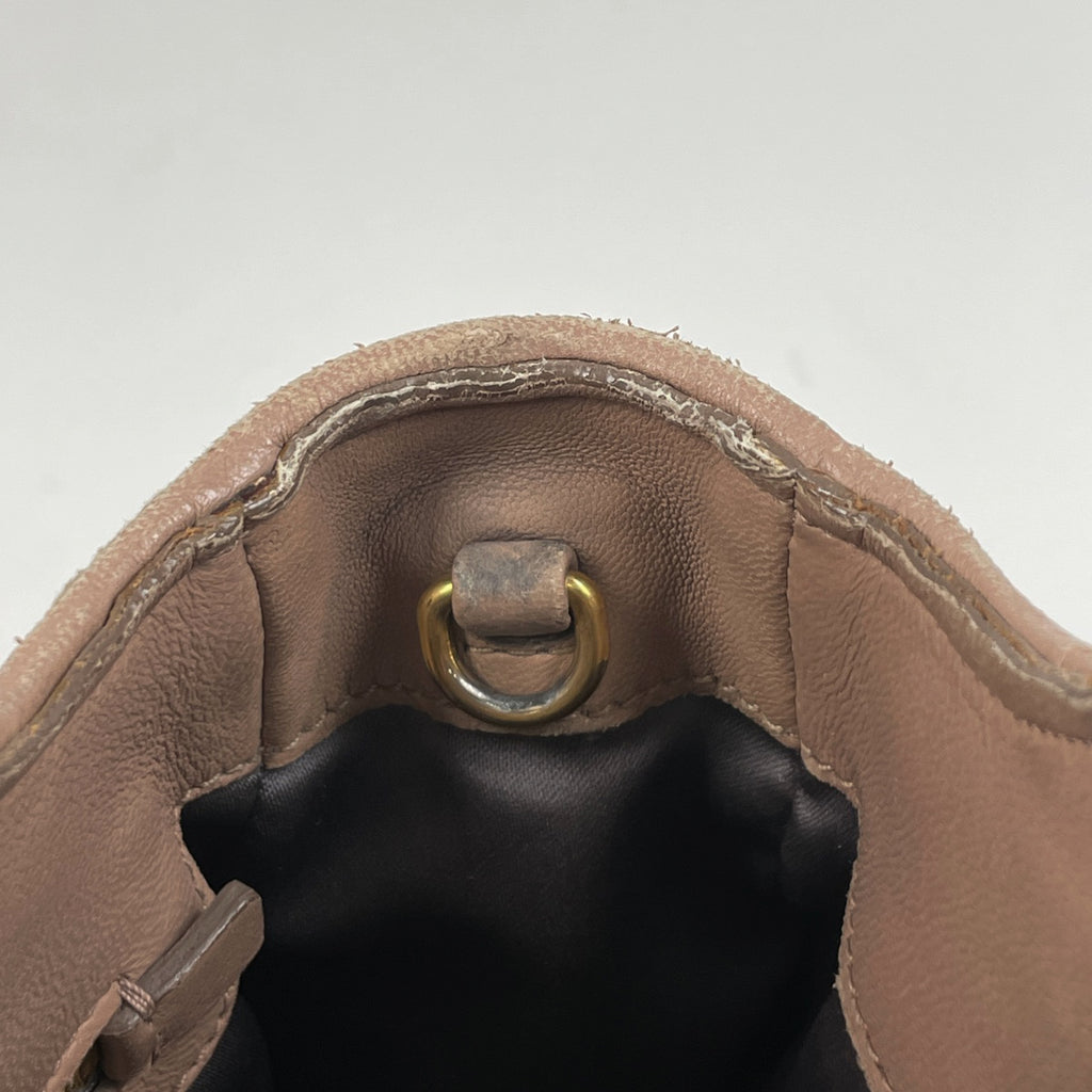 ミュウ ミュウ ロゴ ハンドバッグ 2WAY ショルダーバッグ ハンドバッグ レザー ピンクベージュ レディース 【中古】brbag