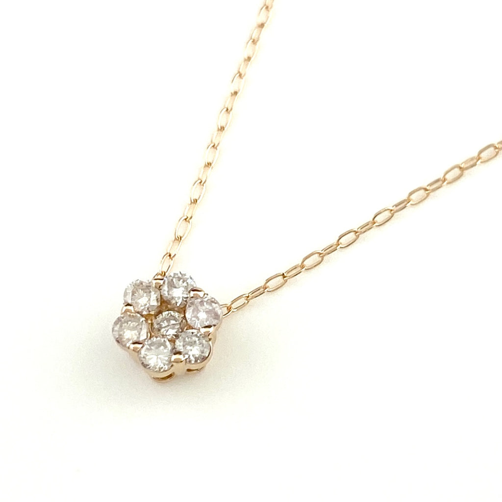 メレダイヤ デザインネックレス PG ピンクゴールド ペンダント ネックレス K18 ダイヤモンド レディース 【中古】 
 ラッピング可
