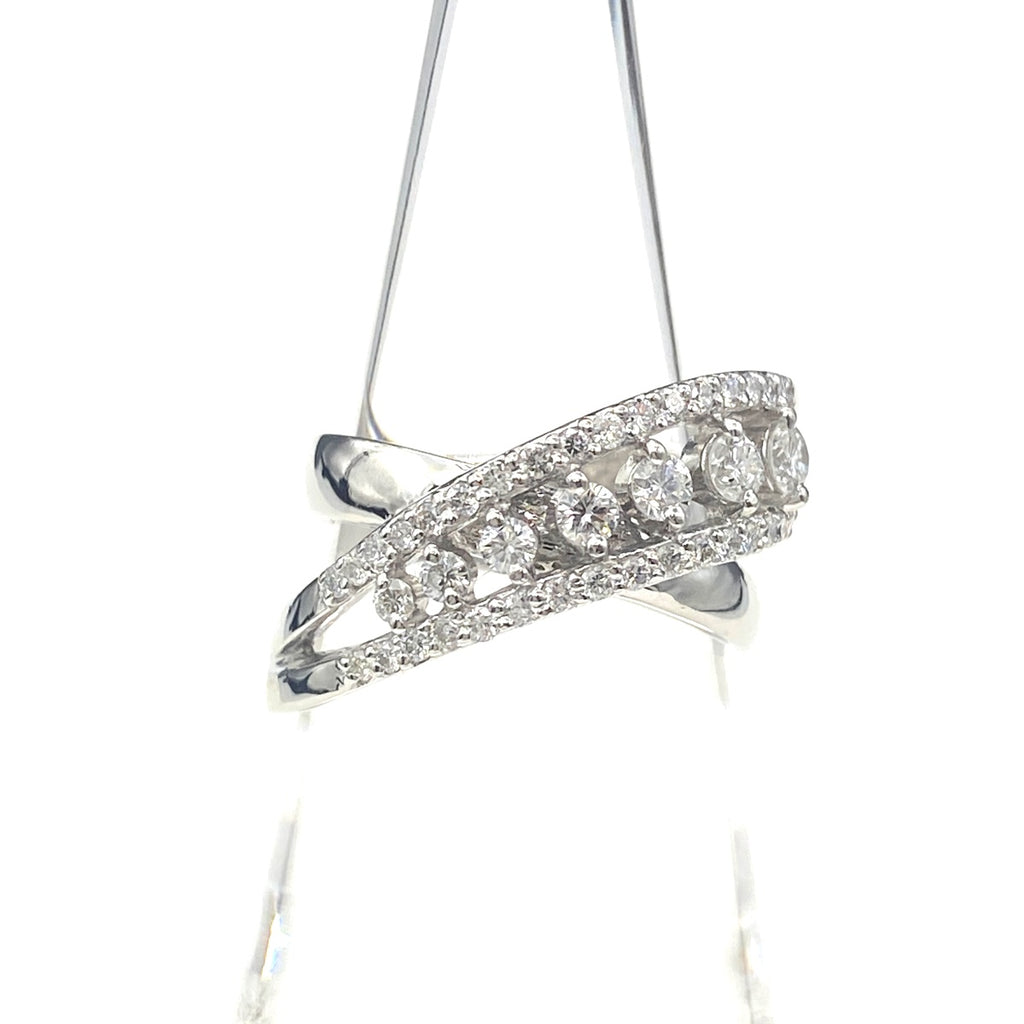 メレダイヤ デザインリング プラチナ 指輪 リング 11.5号 Pt900 ダイヤモンド レディース 【中古】nbjwl