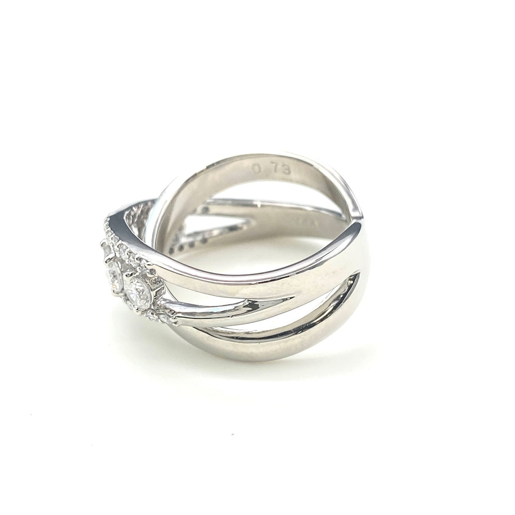 メレダイヤ デザインリング プラチナ 指輪 リング 11.5号 Pt900 ダイヤモンド レディース 【中古】nbjwl